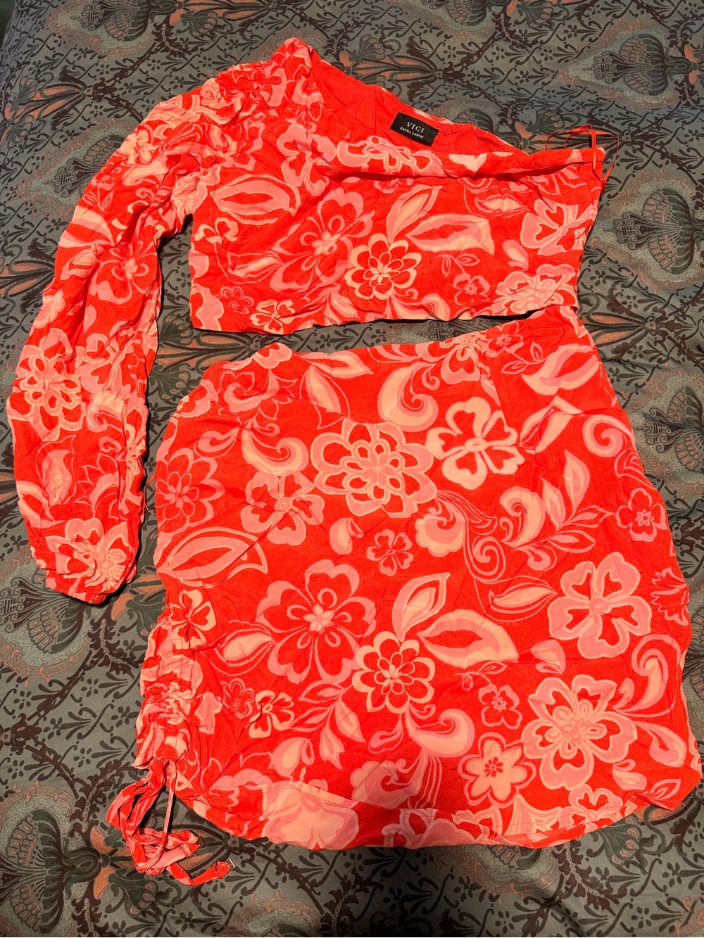 Vici Orange & Pink Cutout Dress